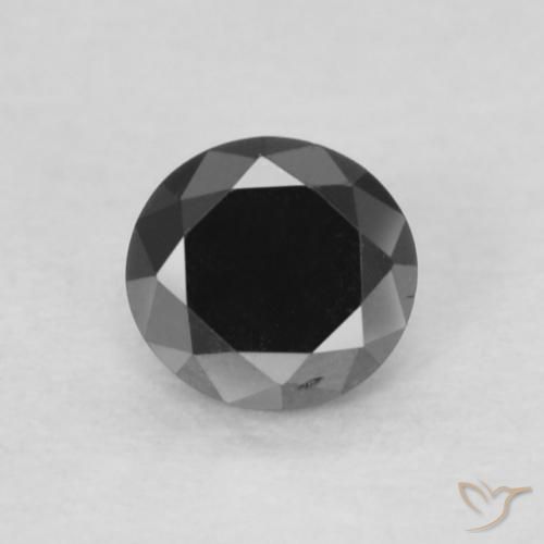0.15ct Natural Negro Diamante, Redondo, Opaco