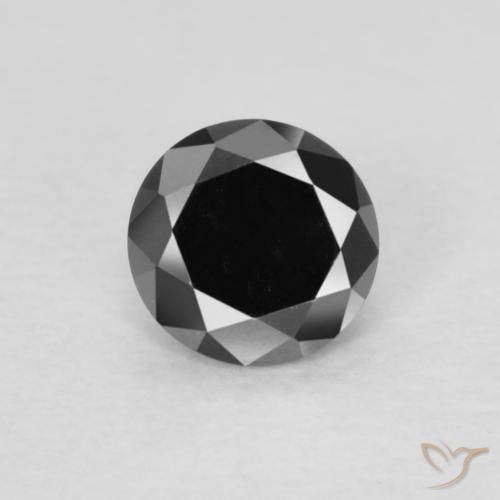 0.20ct Natural Negro Diamante, Redondo, Opaco
