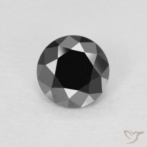 0.19ct Natural Negro Diamante, Redondo, Opaco