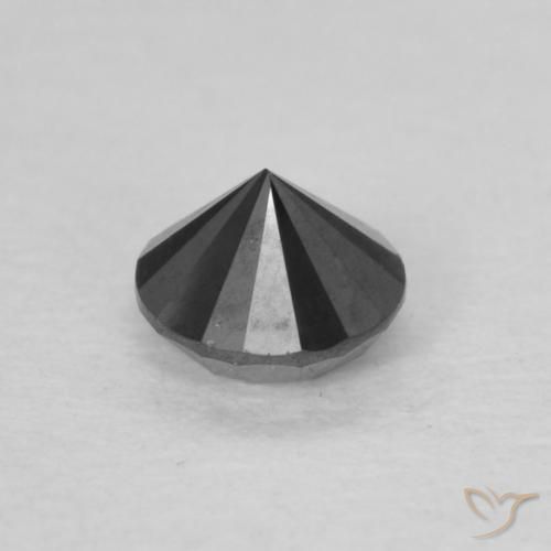 Diamante Negro natural de 0.23 ct, Redondo, Opaco