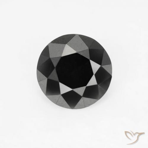 0.20ct Natural Negro Diamante, Redondo, Opaco