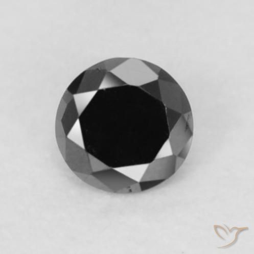 0.05ct Natural Negro Diamante, Redondo, Opaco