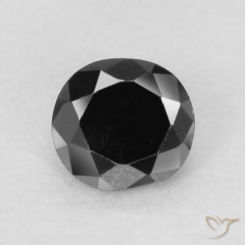 0.05ct Natural Negro Diamante, Redondo, Opaco
