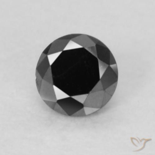 0.05ct Natural Negro Diamante, Redondo, Opaco