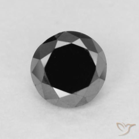 0.05ct Natural Negro Diamante, Redondo, Opaco