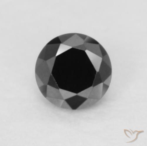 0.05ct Natural Negro Diamante, Redondo, Opaco