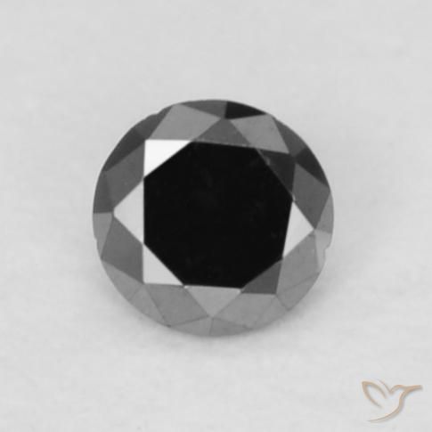 0.04ct Natural Negro Diamante, Redondo, Opaco