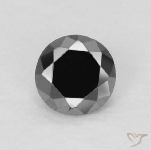 0.05ct Natural Negro Diamante, Redondo, Opaco