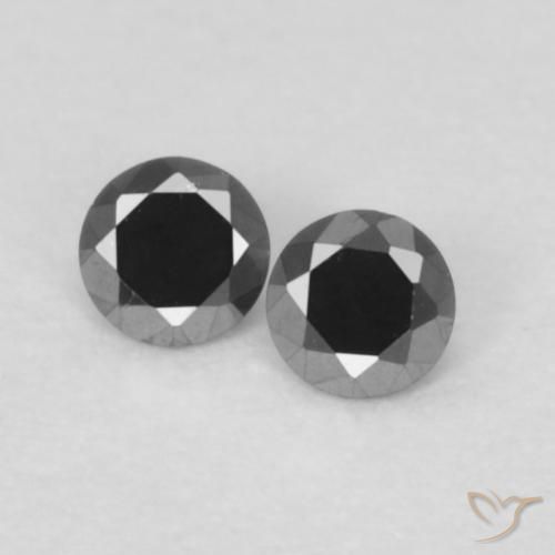 0.09ctw Natural Negro Diamante, Redondo, Opaco