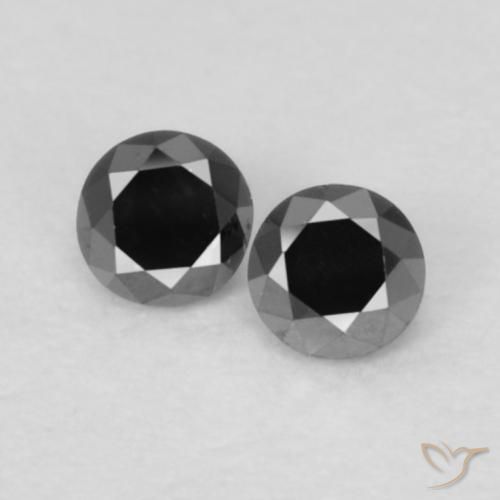 0.10ctw Natural Negro Diamante, Redondo, Opaco