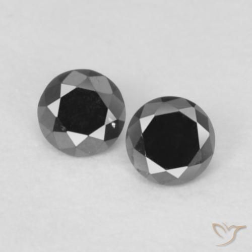 0.10ctw Natural Negro Diamante, Redondo, Opaco