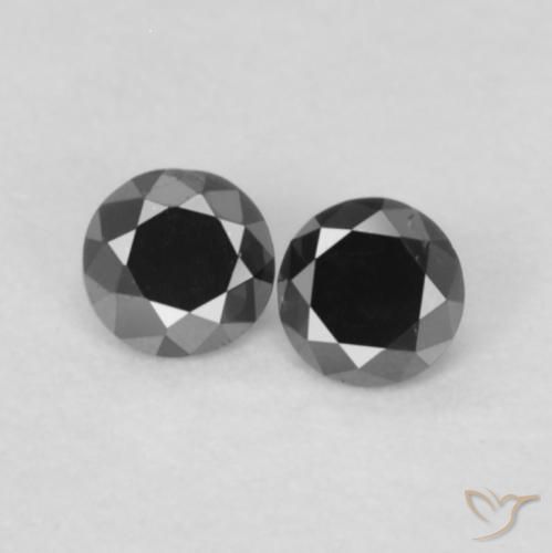 0.10ctw Natural Negro Diamante, Redondo, Opaco