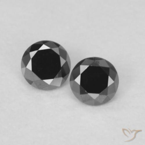 0.09ctw Natural Negro Diamante, Redondo, Opaco