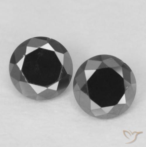 0.08ctw Natural Negro Diamante, Redondo, Opaco