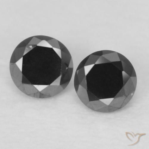0.07ctw Natural Negro Diamante, Redondo, Opaco