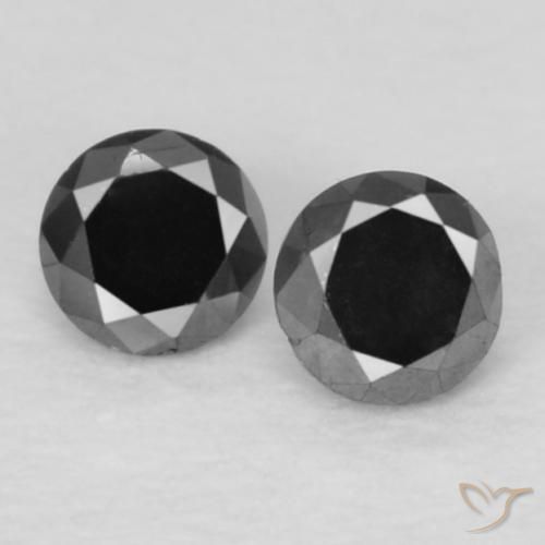 0.11ctw Natural Negro Diamante, Redondo, Opaco