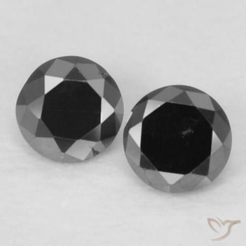 0.09ctw Natural Negro Diamante, Redondo, Opaco