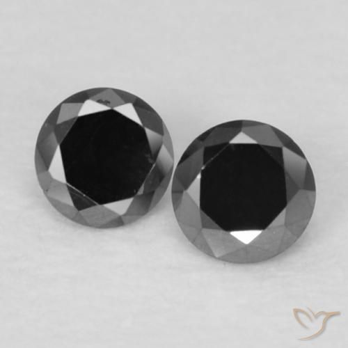 0.08ctw Natural Negro Diamante, Redondo, Opaco
