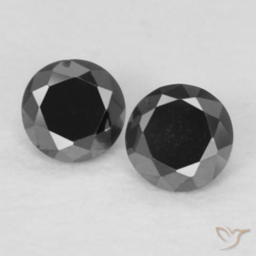 0.08ctw Natural Negro Diamante, Redondo, Opaco