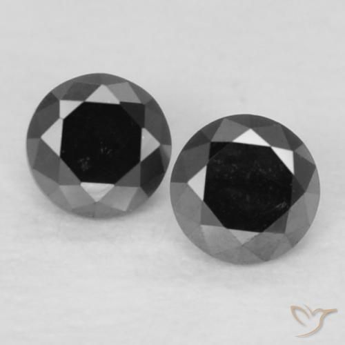 0.09ctw Natural Negro Diamante, Redondo, Opaco