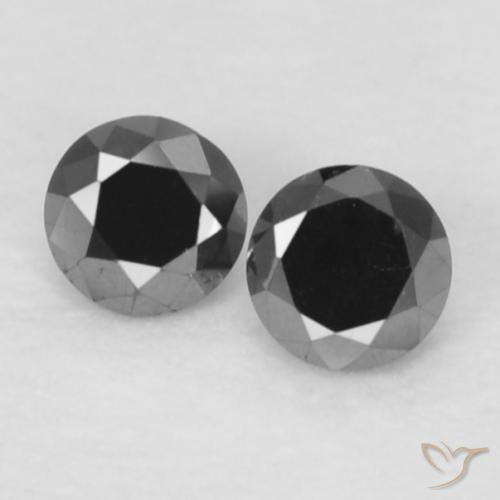 0.09ctw Natural Negro Diamante, Redondo, Opaco