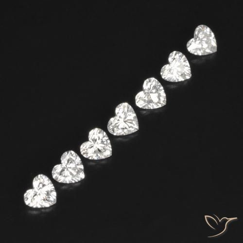 Gemas de Diamante F natural de 0.53 ct, Corazón, VVS