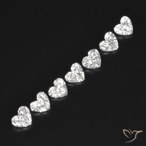 Gemas de Diamante F natural de 0.56 ct, Corazón, VVS