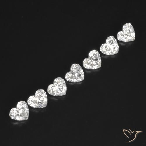 Gemas de Diamante F natural de 0.53 ct, Corazón, VVS