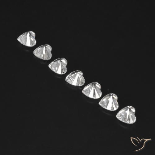 Gemas de Diamante F natural de 0.53 ct, Corazón, VVS