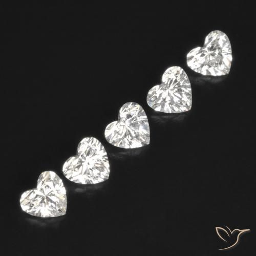 Gemas de Diamante H natural de 0.51 ct, Corazón, VVS
