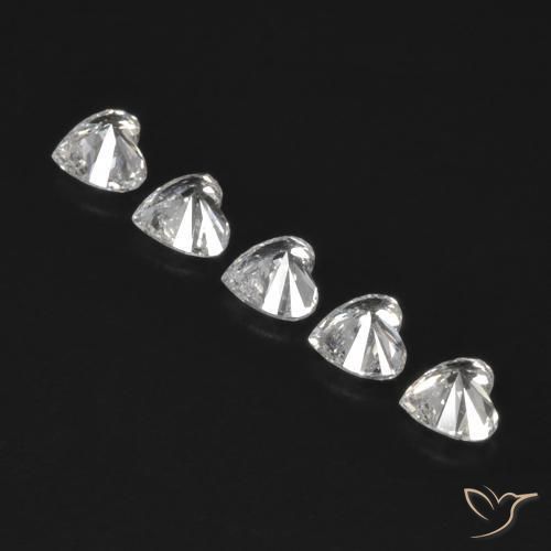 Gemas de Diamante H natural de 0.51 ct, Corazón, VVS