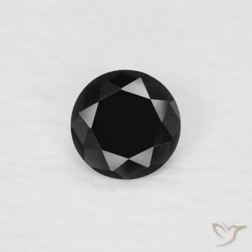 0.05ct Natural Negro Diamante, Redondo, Opaco