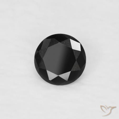 Diamante Negro natural de 0.05 ct, Redondo, Opaco