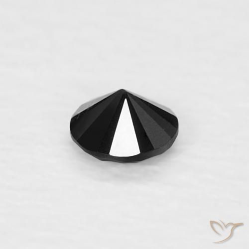 Diamante Negro natural de 0.05 ct, Redondo, Opaco