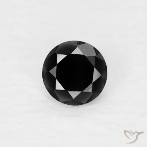 0.07ct Natural Negro Diamante, Redondo, Opaco