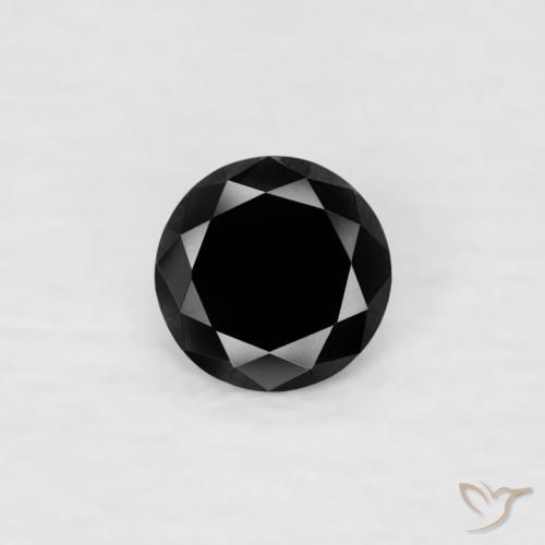 0.06ct Natural Negro Diamante, Redondo, Opaco
