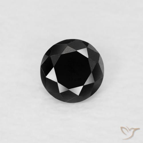 0.07ct Natural Negro Diamante, Redondo, Opaco