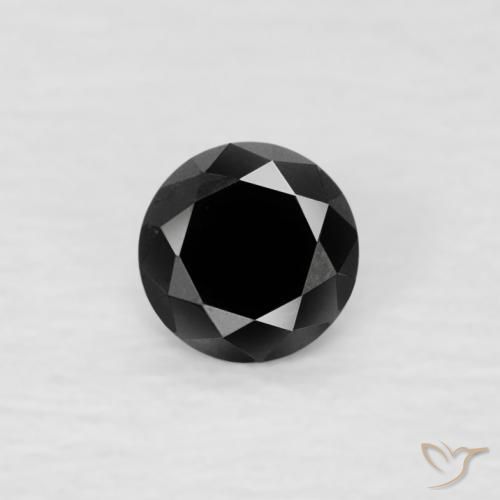 0.06ct Natural Negro Diamante, Redondo, Opaco