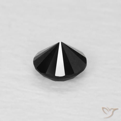 Diamante Negro natural de 0.07 ct, Redondo, Opaco