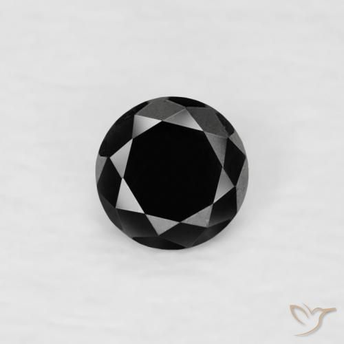 0.07ct Natural Negro Diamante, Redondo, Opaco