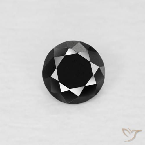 0.06ct Natural Negro Diamante, Redondo, Opaco
