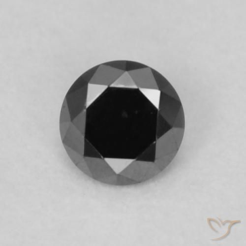 0.07ct Natural Negro Diamante, Redondo, Opaco