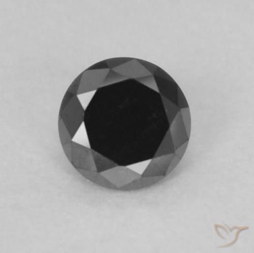 0.08ct Natural Negro Diamante, Redondo, Opaco