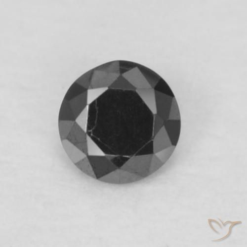 0.06ct Natural Negro Diamante, Redondo, Opaco