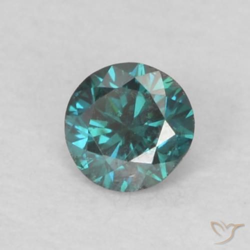 Diamante Azul natural de 0.07 ct, Redondo, VS