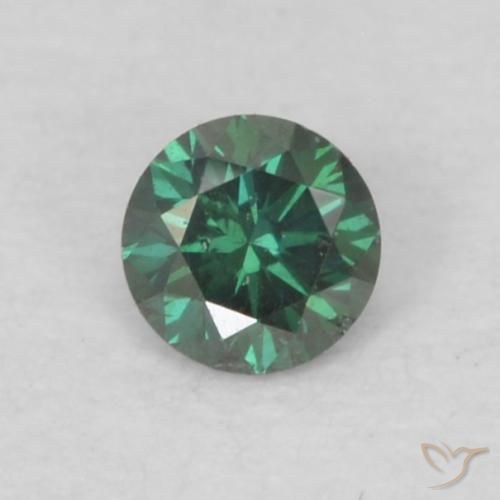 Diamante verde natural de 0,06 ct, corte redondo, VS
