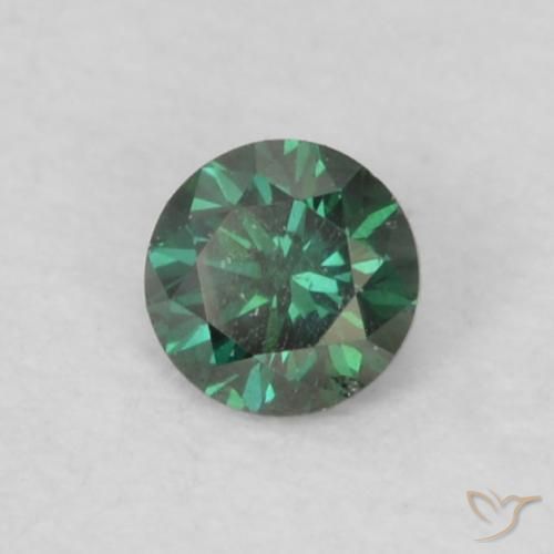Diamante verde natural de 0,06 ct, corte redondo, VS