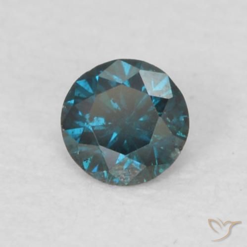 Diamante Azul natural de 0.06 ct, Redondo, VVS-VS