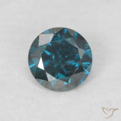 Diamante Azul natural de 0.06 ct, Redondo, VS