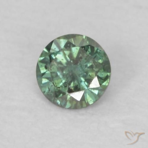 Diamante Verde natural de 0.05 ct, Redondo, VS